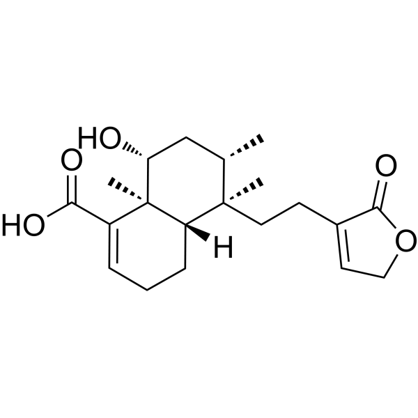 (-)-6β-Hydroxy-5β,8β,9β,10α-cleroda-3,13-dien-16,15-olid-18-oic acid 771493-42-6